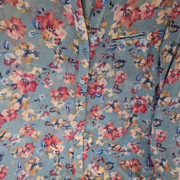 KUT from the Kloth XS Jasmine Floral Blouse Top see through blouse Scooped - Picture 4 of 12